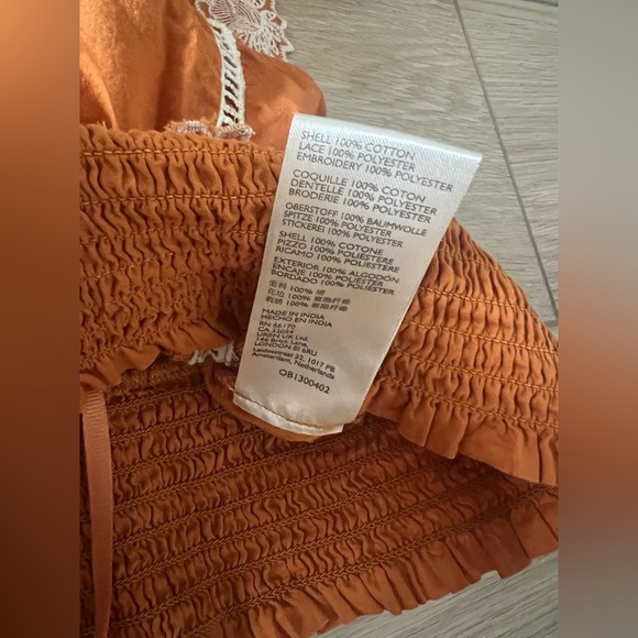 Anthropologie two piece set embroidered boho smocked tank top and skirt size xs - Picture 8 of 14